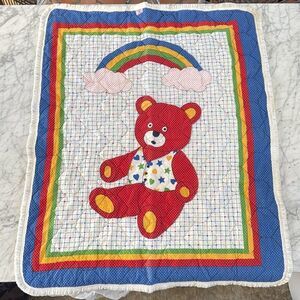 Baby Dreams Vintage 1984 Infant Crib Quilt Rainbow Gender Neutral OS